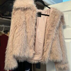 Simply Vera Vera Wang Women's Cropped Faux-Fur Coat